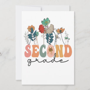 Cadeau voor lerares bloemen tweede klas terug naar kaart