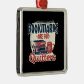 cadeau voor lezer uit boek Bibliothecaris bookworm Metalen Ornament (Rechts)