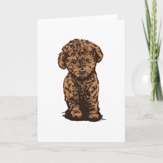 Cadeau voor liefhebbers van cute Poodle honden en  Kaart (Voorkant)