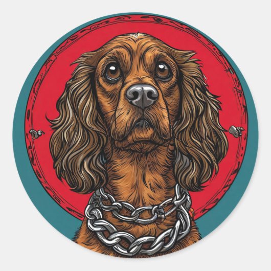 Cadeau voor liefhebbers van rashonden, modern huis ronde sticker (Voorkant)
