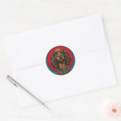 Cadeau voor liefhebbers van rashonden, modern huis ronde sticker (Envelop)