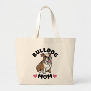 Cadeau voor lieve Bulldog Moeder Puppy Hond Liefde Grote Tote Bag