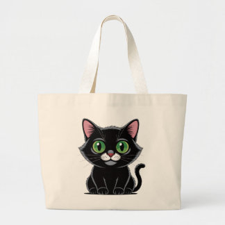 Cadeau voor lieve kattenliefhebber Kawaii Kitty Mo Grote Tote Bag