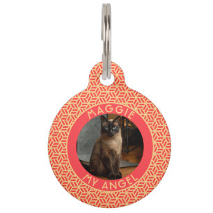 Cadeau voor lieve kattenvader Zeshoekig motief Huisdierpenning