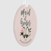 Cadeau voor Maid of Honor | Naam & Bericht Hoge ha Ornament (voorkant)