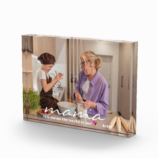 Cadeau voor mam | Aangepaste persoonlijke Moederda Fotoblokken (Rechts)