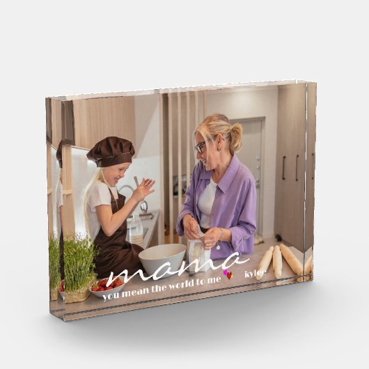 Cadeau voor mam | Aangepaste persoonlijke Moederda Fotoblokken (Links)