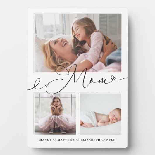 Cadeau voor mam | Familie Memories 3 Foto Collage Fotoplaat (voorkant)