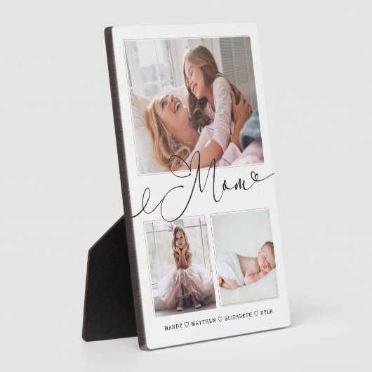 Cadeau voor mam | Familie Memories 3 Foto Collage Fotoplaat (Zijkant)