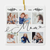 Cadeau voor mam | Foto-collage voor kleinkinderen Keramisch Ornament (Voorkant)