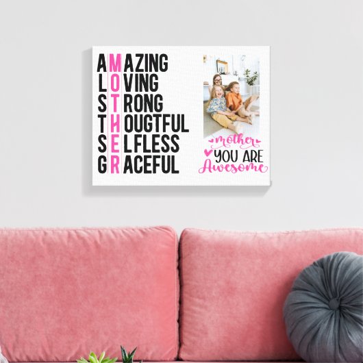 Cadeau voor mam | Geweldige mam | Moederdag Cadeau Canvas Afdruk (Insitu (Woonkamer))