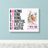 Cadeau voor mam | Geweldige mam | Moederdag Cadeau Canvas Afdruk (Insitu (Houten vloer))