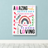 Cadeau voor mam | Moeder Synonyms | MOEDERDAG Canvas Afdruk (Insitu (Houten vloer))