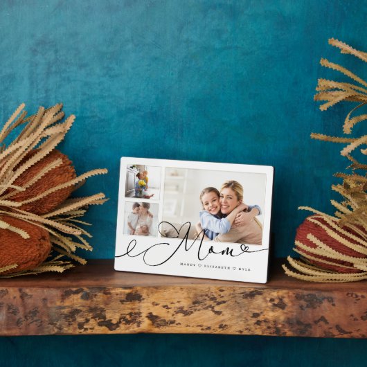 Cadeau voor mam | Moederdag 3 Foto-collage Fotoplaat (Zijkant)