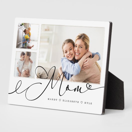 Cadeau voor mam | Moederdag 3 Foto-collage Fotoplaat (Zijkant)