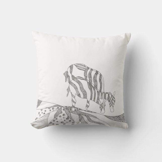 cadeau voor mama abstracte stickfigure gooit pil kussen (Voorkant)