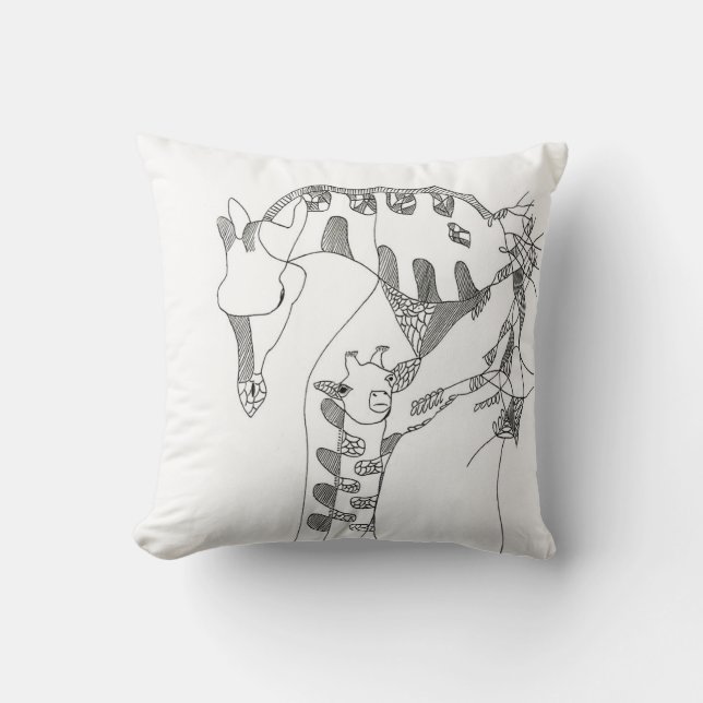 cadeau voor mama abstracte stickfiguur gooit pil kussen (Voorkant)