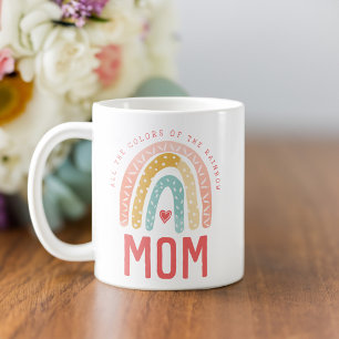 Cadeau voor mama   Alle kleuren van de regenboog Koffiemok
