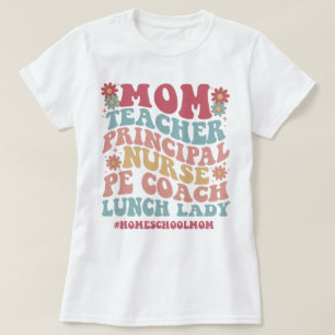 Cadeau voor Mama Charlotte Mason Groovy Homeschool T-shirt