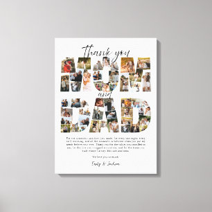 Cadeau voor mama en papa fotocollage familiefoto's canvas afdruk