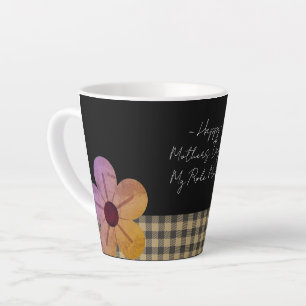 Cadeau voor mama, Gelukkige Moederdag, bloem kunst Latte Mok
