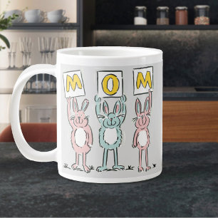 Cadeau voor mama leuk konijnen ontwerp grote koffiekop