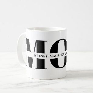 Cadeau voor mama met namen van kinderen koffiemok