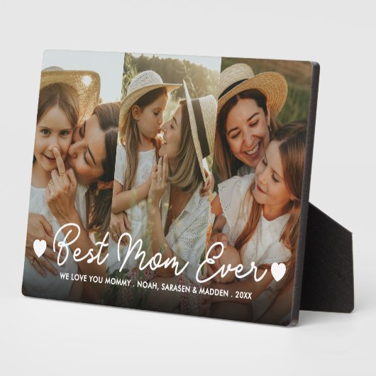 Cadeau voor mama Moederdag 3 Foto Beste moeder ooi Fotoplaat (Zijkant)