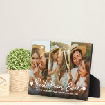 Cadeau voor mama Moederdag 3 Foto Beste moeder ooi Fotoplaat<br><div class="desc">Beste moeder ooit 3 foto collage Moederdag harten foto plaque.</div>