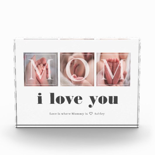 Cadeau voor mama Newborn Photo Block Fotoblokken (Voorkant)