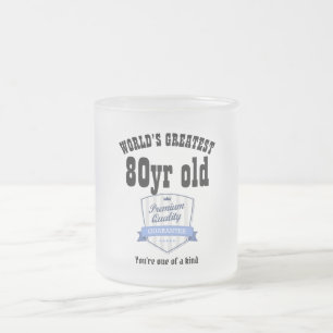 Cadeau voor man's 80e verjaardag Grootste Aangepas Matglas Koffiemok