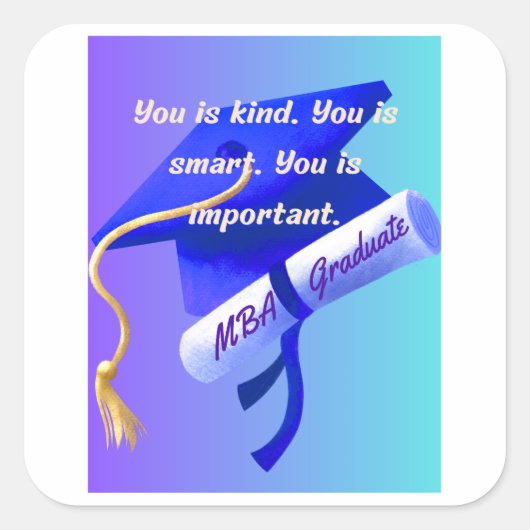 Cadeau voor MBA Vierkante Sticker (Voorkant)