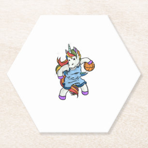 Cadeau voor Meisje Basketbalspeler Baller Eenhoorn Kartonnen Onderzetters