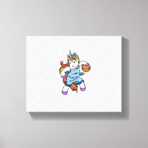 Cadeau voor meisje basketbalspeler BBaller Unicorn Canvas Afdruk