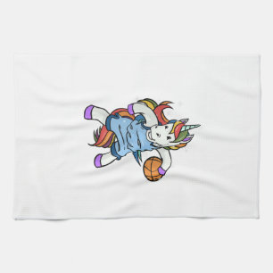 Cadeau voor meisje basketbalspeler BBaller Unicorn Theedoek