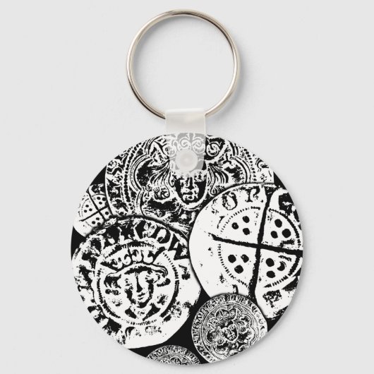 cadeau voor metaaldetectoren, gehammerde munt sleutelhanger (Voorkant)