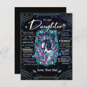 Cadeau voor mijn dochter, brief aan dochter van va kaart (Voorkant / Achterkant)