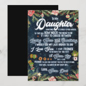 Cadeau voor mijn dochter, kerstbrief aan dochter feestdagenkaart (Voorkant / Achterkant)