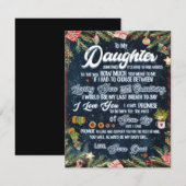 Cadeau voor mijn dochter, kerstbrief aan dochter kaart (Voorkant / Achterkant)