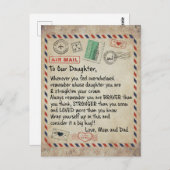 Cadeau voor mijn dochter, liefdesbrief aan onze do briefkaart (Voorkant / Achterkant)