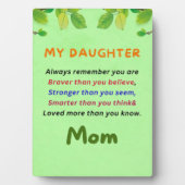 Cadeau voor mijn dochter, verjaardagscadeau fotoplaat (voorkant)