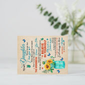 Cadeau voor mijn dochter, Vlinderliefhebber, Zonne Briefkaart (Staand voorkant)