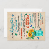 Cadeau voor mijn dochter, Vlinderliefhebber, Zonne Briefkaart (Voorkant / Achterkant)