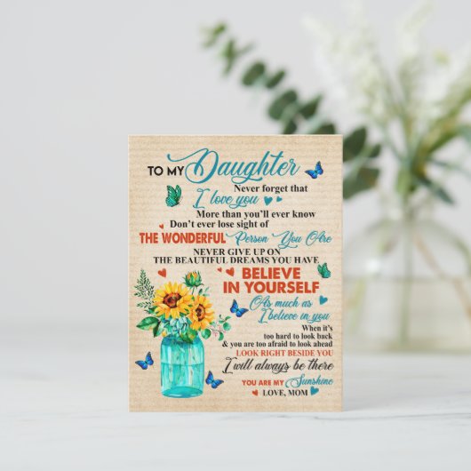 Cadeau voor mijn dochter, Vlinderliefhebber, Zonne Kaart (Staand voorkant)