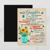 Cadeau voor mijn dochter, Vlinderliefhebber, Zonne Kaart (Voorkant / Achterkant)