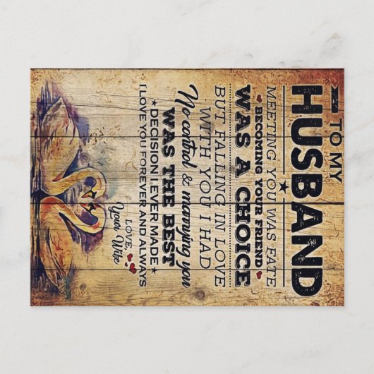 Cadeau voor mijn echtgenoot decor | Huwelijksjubil Aankondigingskaart (Voorkant)