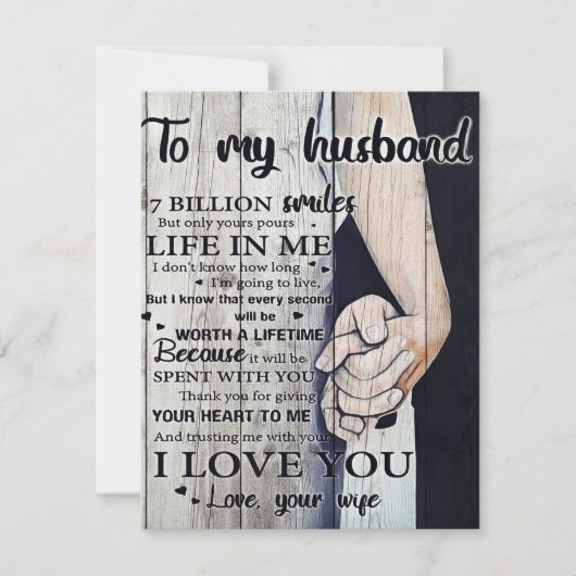 Cadeau voor mijn man | Leuke brief aan mijn man | Kaart (Voorkant)