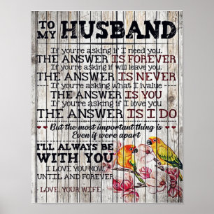 Cadeau voor mijn man, persoonlijk cadeau voor mijn poster