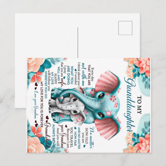 Cadeau voor mijn olifantdochter, verjaardag dochte briefkaart (Voorkant / Achterkant)