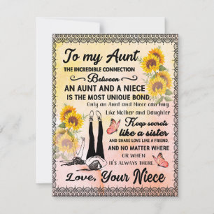 Cadeau voor mijn tante, zonnebloem cadeau van nich kaart